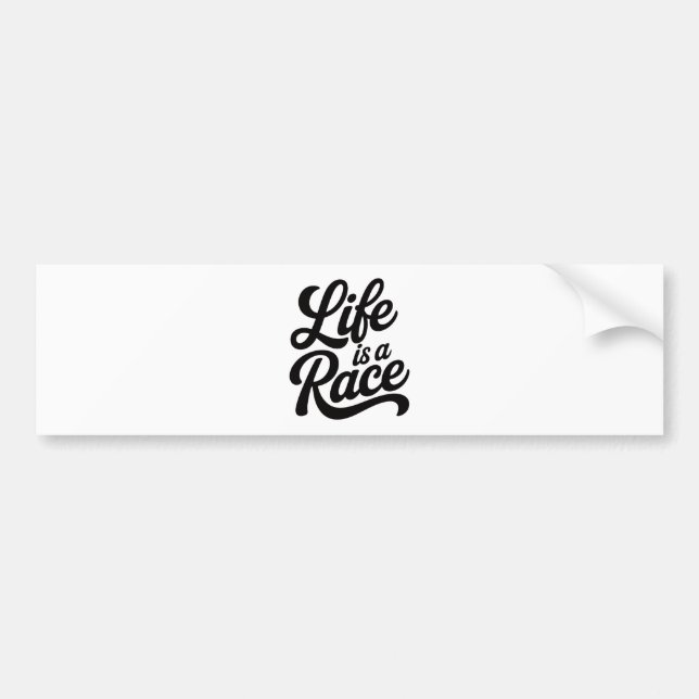 Life is a Race Custom-Cut Vinyl Motivational  Autoaufkleber (Vorne)