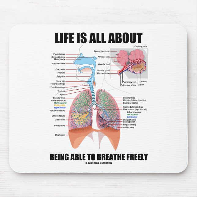 Life Is All About Being Able To Breathe Freely Mousepad (Vorne)