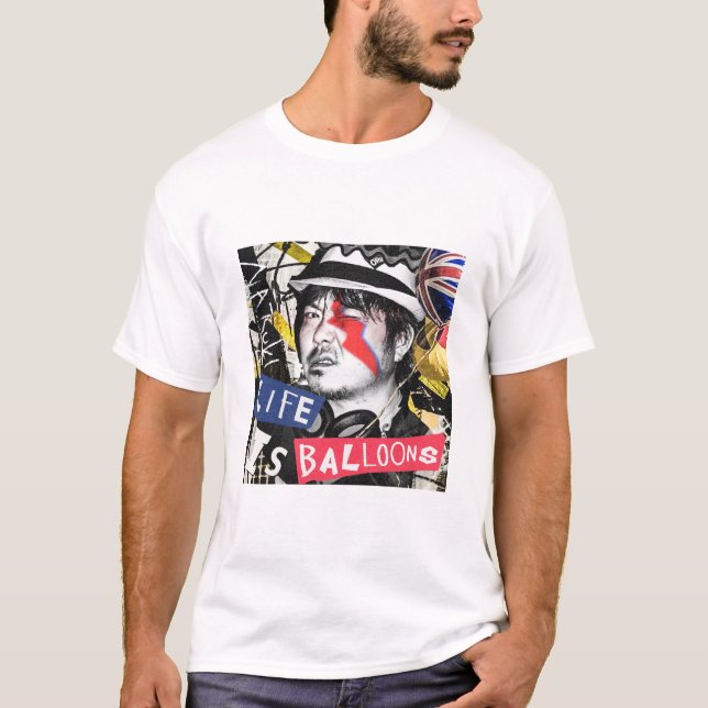 『LIFE IS BALLOONS』 music design T-shirt (Vorderseite)