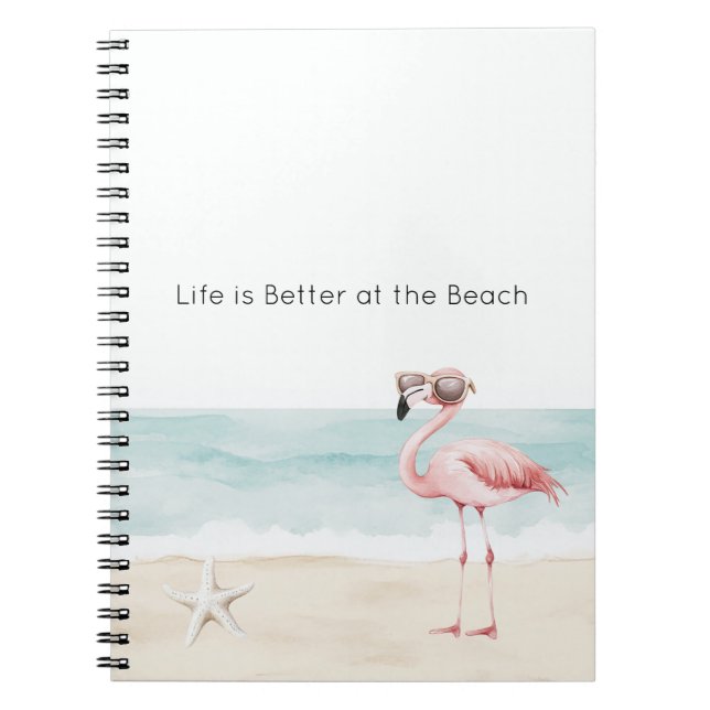 Life is Better at the Beach Starfish Flamingo Notizblock (Vorderseite)