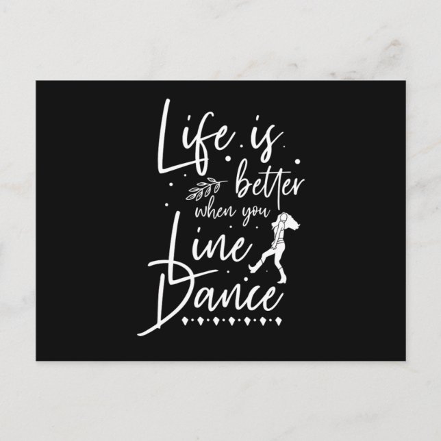 Life Is Better Line Dance Line Dancing Country Gif Postkarte (Vorderseite)