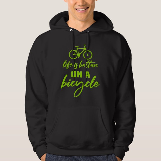 Life is Better on a Bicycle Cycling Quote Sport Hoodie (Vorderseite)