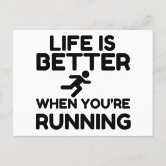 Life Is Better Running Postkarte