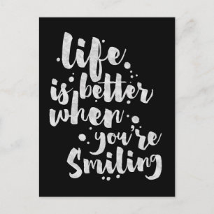 Life Is Better When Smiling - Inspirational Card Postkarte
