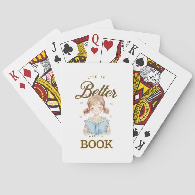 Life is Better with a Book Poker Cards Set Spielkarten (Rückseite)