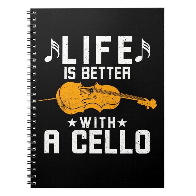 Life Is Better With A Cello Notizblock (Vorderseite)