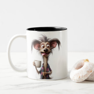 LIFE IS BETTER WITH A COFFEE, DOG ZWEIFARBIGE TASSE
