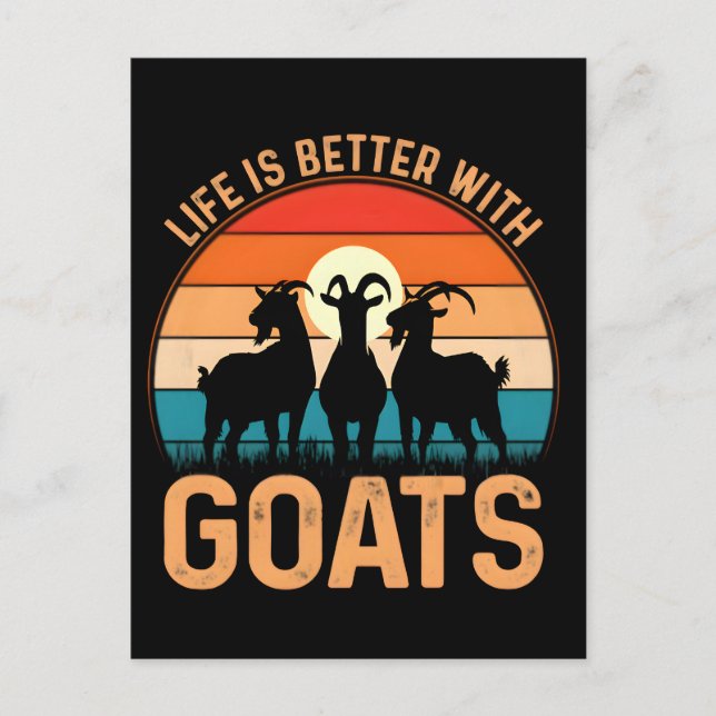 Life is better with goats feiertagspostkarte (Vorderseite)