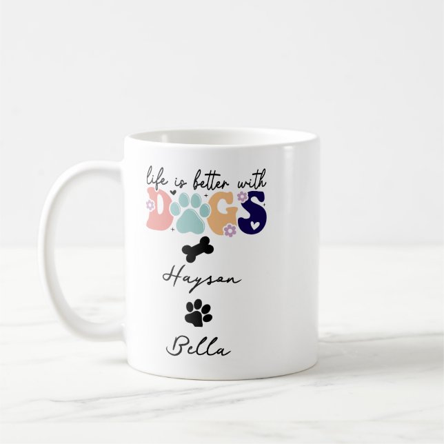 Life Is Better With Puppy Dogs Cute Dog Lover Kaffeetasse (Links)