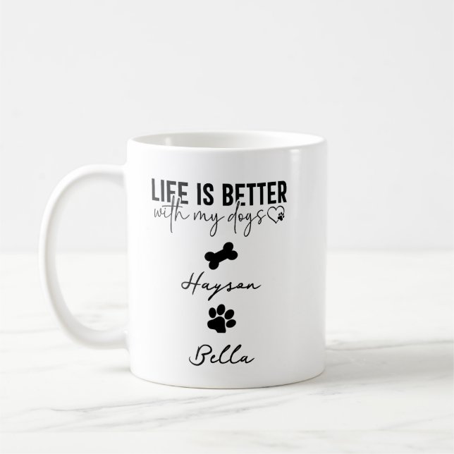Life Is Better With Puppy Dogs Cute Dog Lover Kaffeetasse (Links)