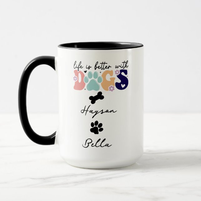Life Is Better With Puppy Dogs Cute Dog Lover Tasse (Links)