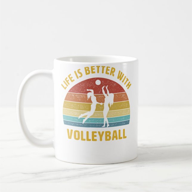Life Is Better With Volleyball Saying Volleyball T Kaffeetasse (Links)