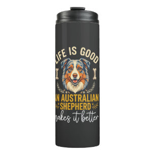 Life Is Good Australian Shepherd Hundeknochen Thermosbecher