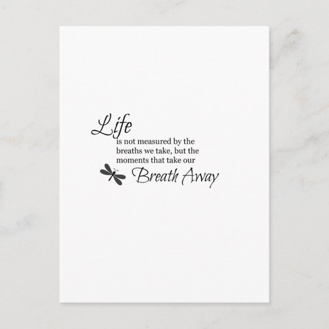 Life is not measured postkarte (Vorderseite)