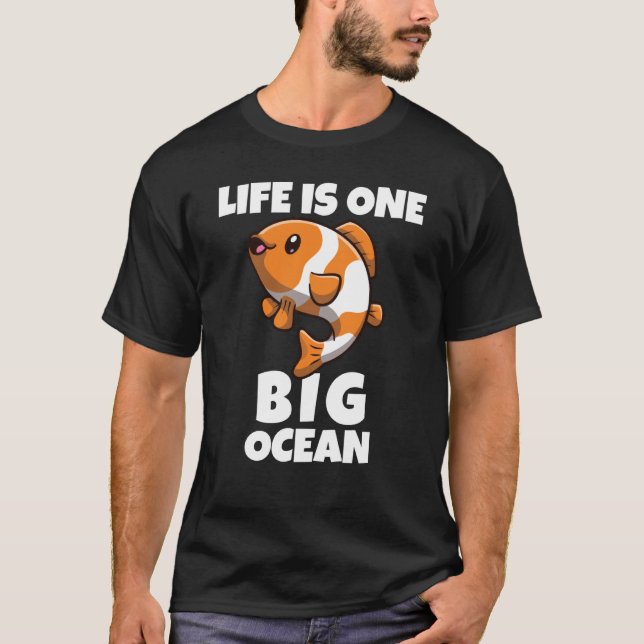Life Is One Big Ocean Clownfish Anemone T-Shirt (Vorderseite)