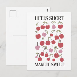 Life Is Short Make It Sweet Quote Boho Wildflower  Postkarte