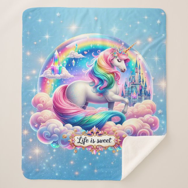 Life Is Sweet Sherpa Blanket – Cozy Cute Gift Sherpadecke (Vorderseite)