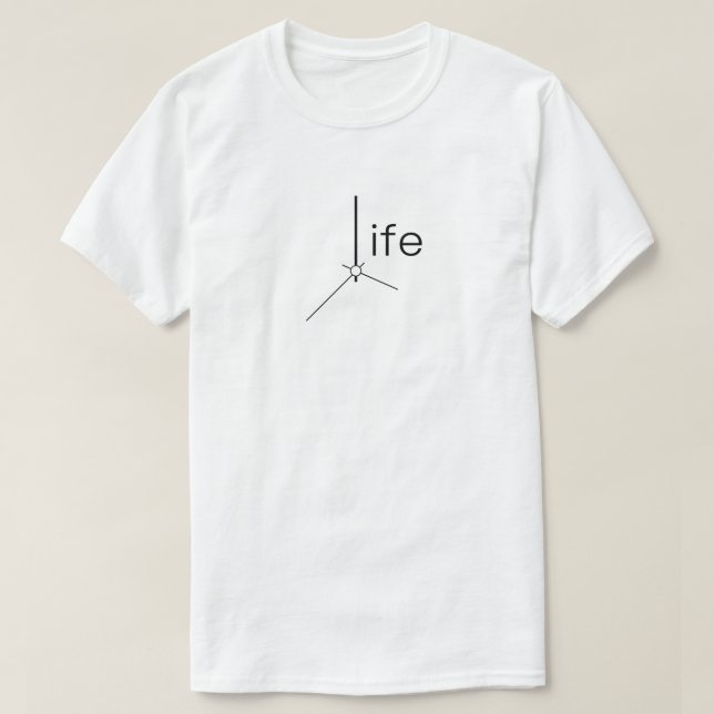 Life Is Time Clock Pointer Typografie T-Shirt (Design vorne)