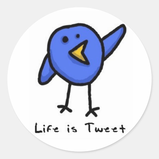 "Life is Tweet" Twitter Bird Sticker (Vorderseite)