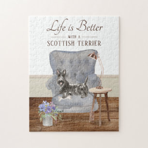 Life Is With A Scottish Terrier Jigsaw Puzzle