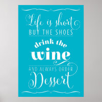 LIFE IST KURZE moderne Typografie motivierend blau