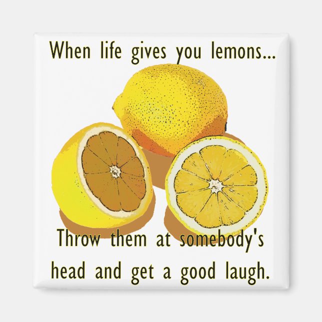 Life Lemons Dark Spaß Funny Yellow Frucht Magnet (Vorne)