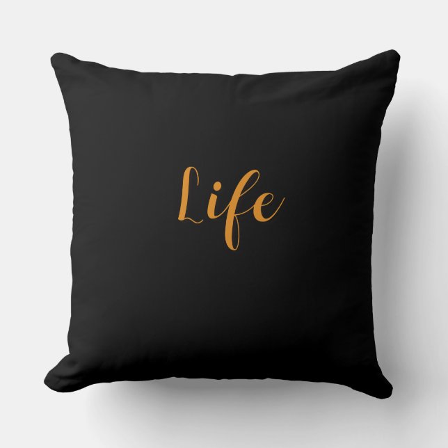 Life Logo Schwarz Kissen (Vorderseite)