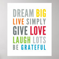 LIFE MANTRA positive coole Typografie in leuchtend