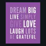 LIFE MANTRA - Positive moderne Typografie lila Poster<br><div class="desc">Dress die Wände in deinem Wohnzimmer oder Büro mit diesem positiven Bestätigungstext. Sieht absolut fABULOUS aus! Setup als Vorlage ist es einfach, sich mit Ihrem eigenen Text anzupassen - machen Sie es zu Ihrem!Klicken Sie einfach auf die Schaltfläche "Anpassen Sie es" und fügen/ändern Sie den Text, Schriftart, Größe, Farben sogar...</div>