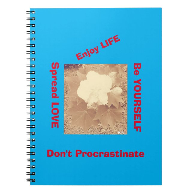 Life Mantra Spiral Foto Notebook Notizblock (Vorderseite)