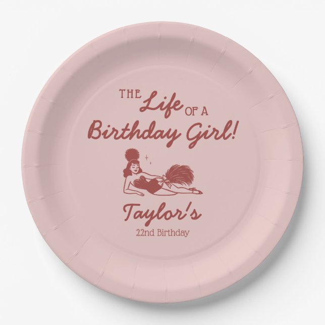 Life of a Birthday Girl Party Pappteller (Vorderseite)