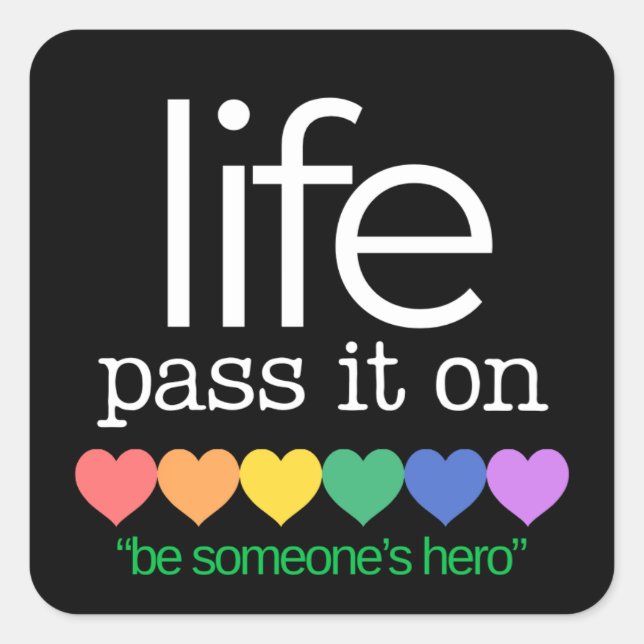 Life Organ Donor Awarness Stickers (Devant)