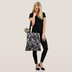 Life Quote Black Paisley Tote - Adiela Akoo Tasche