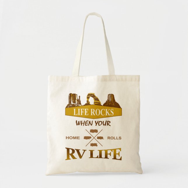 Life Rocks When Your Home Rolls RV Sac fourre-tout (Devant)