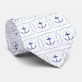 Life Saver & Anchor-Krawatte (Dunkle Printwerbung) Krawatte