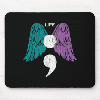 Life semicolon wings awareness mental health mousepad
