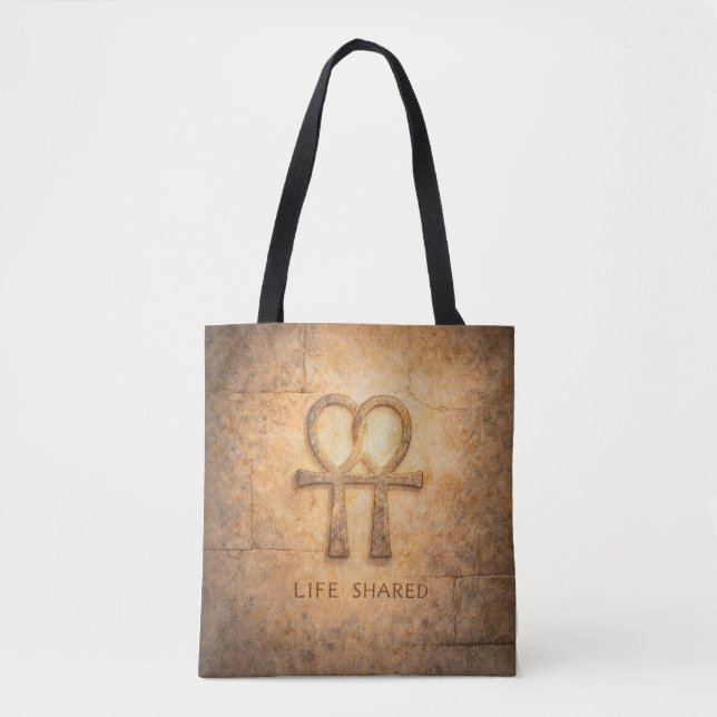 Life Shared Ankh Valentine Egyptian Love Symbol Tasche (Vorderseite)