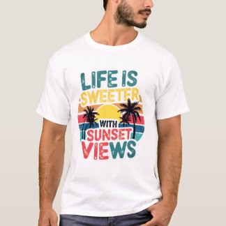 Life Sunset - Vintager Retro-T - Shirt-Design für  T-Shirt