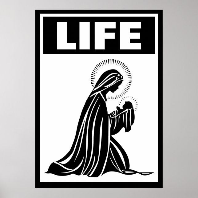 LIFE VIRGIN MARY BABY JESUS NATIVITY CATHOLIC POSTER (Vorne)