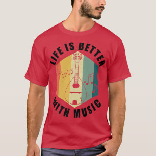 Life With Music Musician Folk Music Mandolin T-Shirt