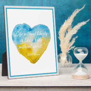 Life Without Liberty Quote Ukraine Heart  Fotoplatte