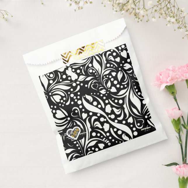 Life Zitat Black Gefälligkeitstaschen von Adiela A Geschenktütchen (Versiegelt)