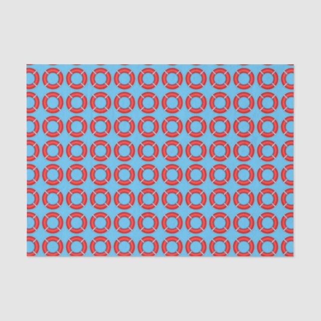 Lifebuoys Muster Blue Nautical Seidenpapier (Vorderseite)
