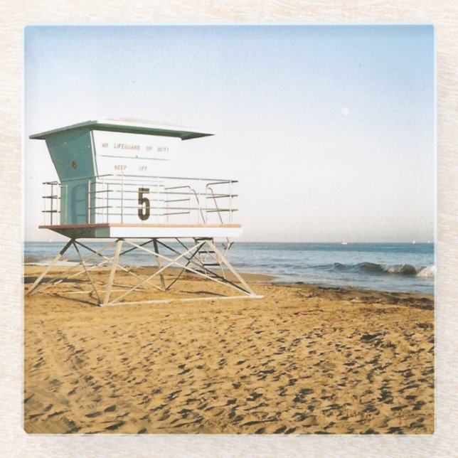 Lifeguard Tower in Santa Cruz Glasuntersetzer (Vorderseite)
