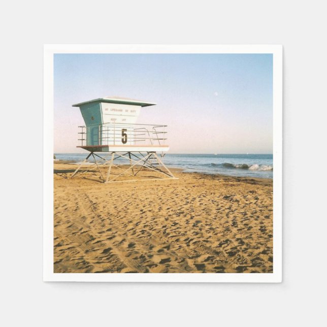 Lifeguard Tower in Santa Cruz Serviette (Vorderseite)