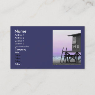Lifeguard Tower Newport Beach Biz Cards Visitenkarte