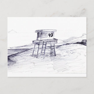 Lifeguard Tower Postcard Postkarte