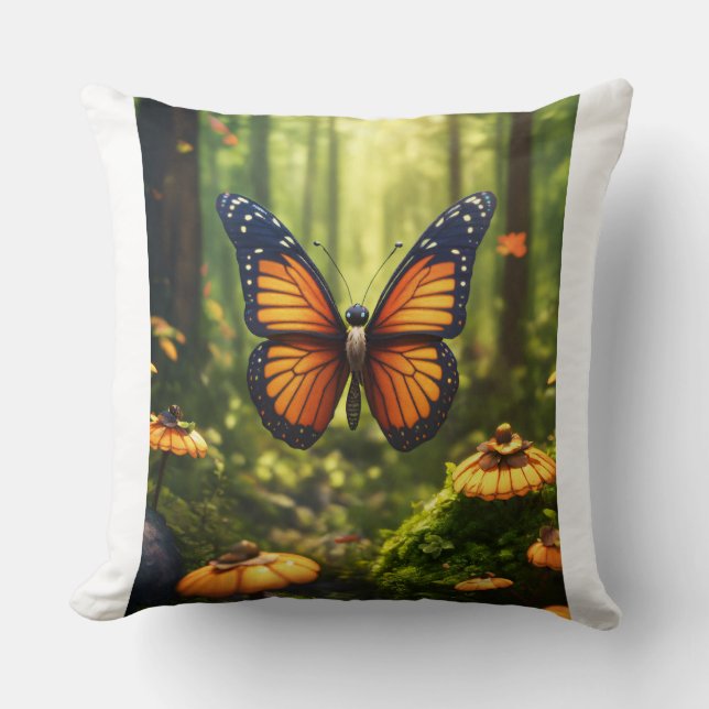 Lifelike Butterfly Illustration Pillows Kissen (Vorderseite)