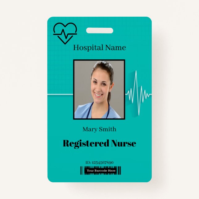 Lifeline Cardio Heartbeat Medizinisches Foto ID Ausweis (Vorderseite)