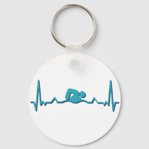 Lifeline und Heartbeat Funny Swimmer Schlüsselanhänger